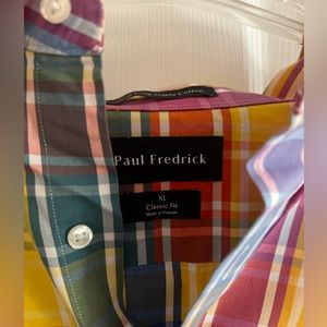 Paul Fredrick dress shirt, checkered pattern, brand new, size XL.